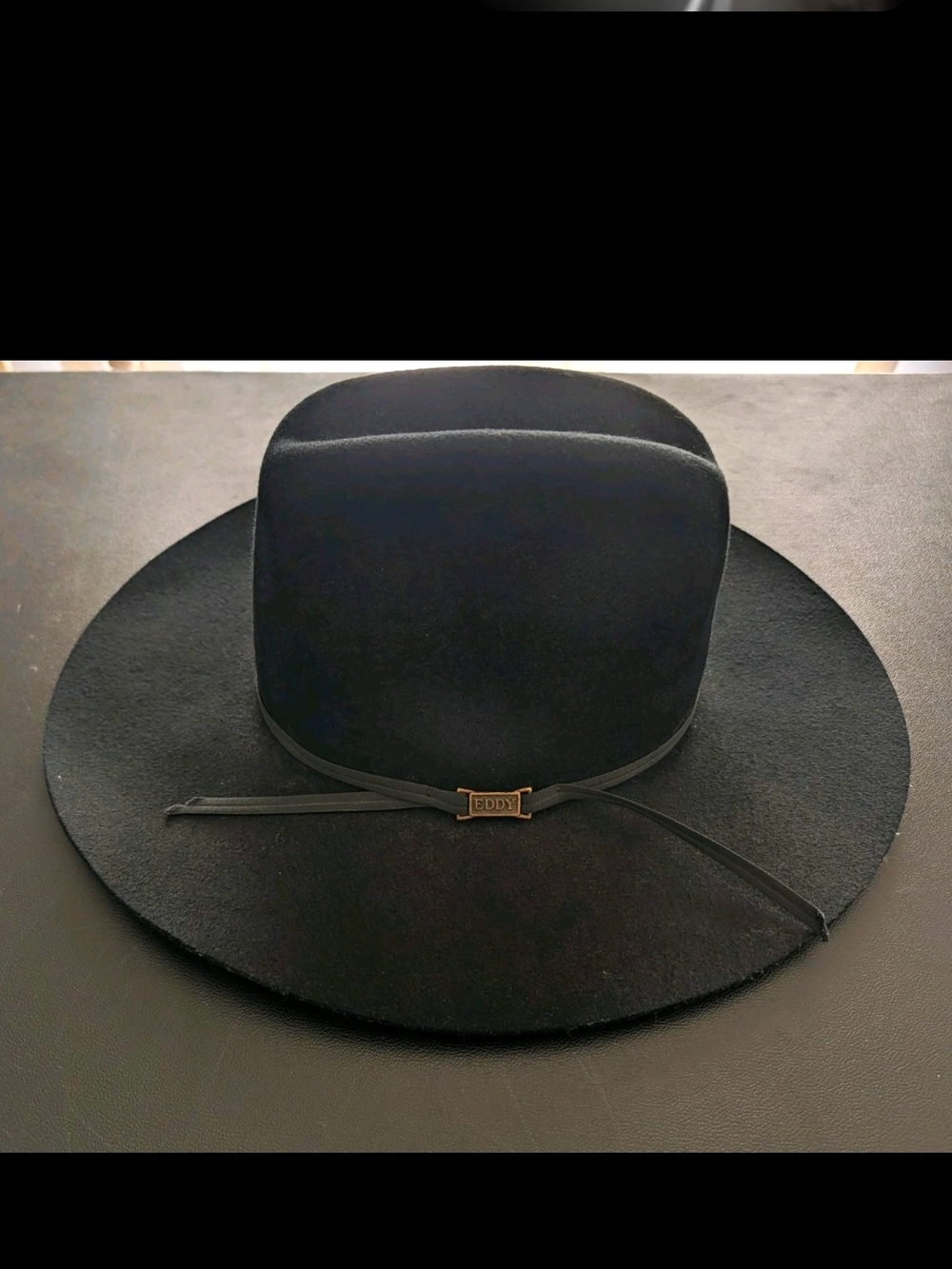 Black Wide-Brim Wool Hat for Men, Eddy Brand, Western
